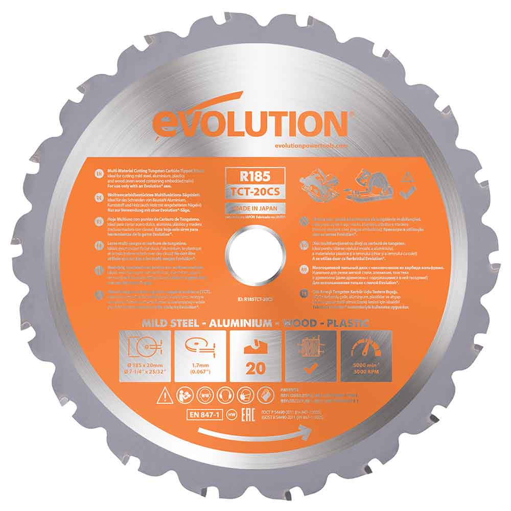 Tarcza TCT wielomateriałowa Evolution 185 mm 20T