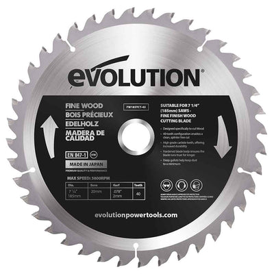 Tarcza TCT do cięcia cienkiego drewna Evolution 185mm 40T