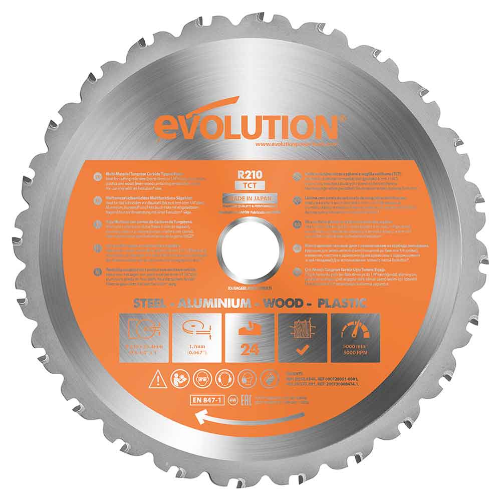 Tarcza TCT wielomateriałowa Evolution 210 mm 24T