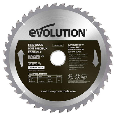 Tarcza TCT do cięcia cienkiego drewna Evolution 210 mm 40T