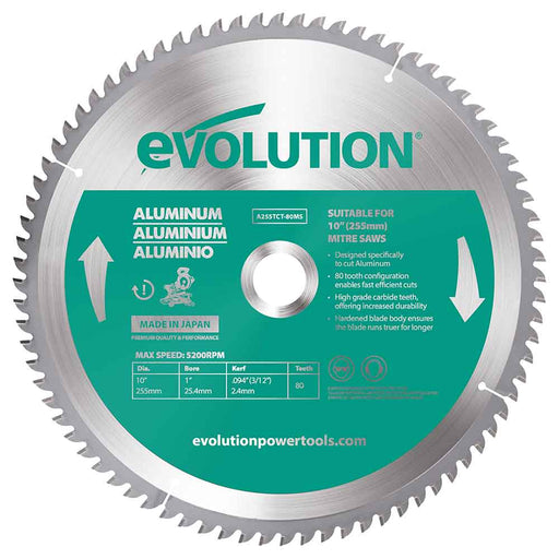 Tarcza TCT do aluminium Evolution 255 mm 80T
