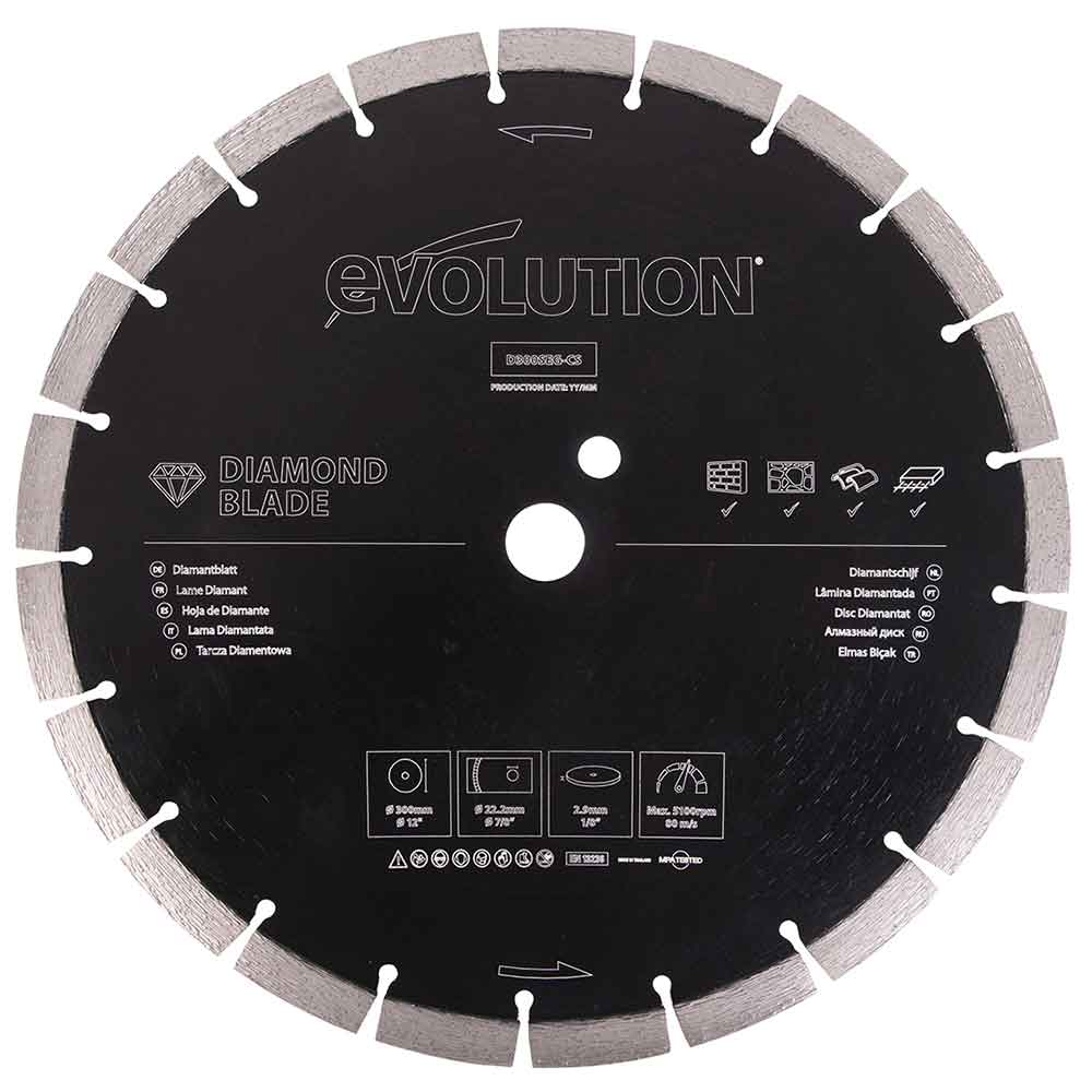Tarcza diamentowa Evolution 300 mm, segmentowa krawędź, do betonu, kamienia, cegły