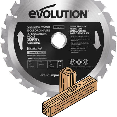 Tarcza TCT do cięcia cienkiego drewna Evolution 255 mm 60T