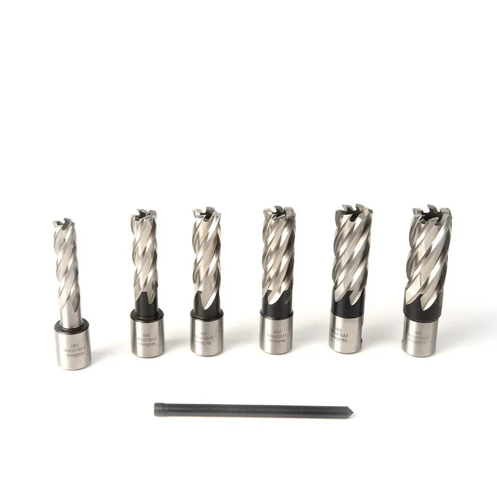 Zestaw 6 rdzeni 12mm 14mm 16mm 18mm 20mm 22mm, długość 50mm + kołki centrujące Evolution