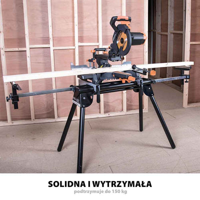 Piła ukośnica Evolution R255SMS-DB+ 255 mm z wielomateriałową tarczą TCT + stojak