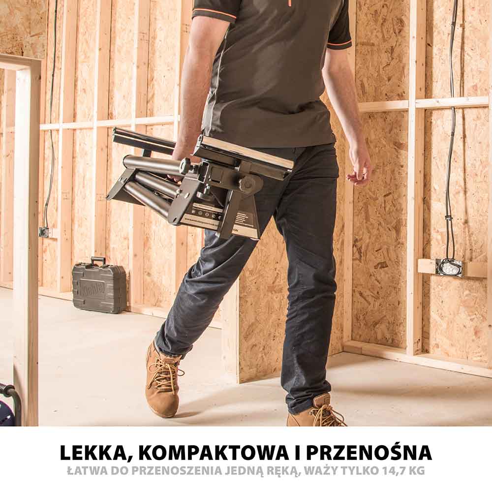 Piła ukośnica Evolution R255SMS+ 255 mm z wielomateriałową tarczą TCT + stojak