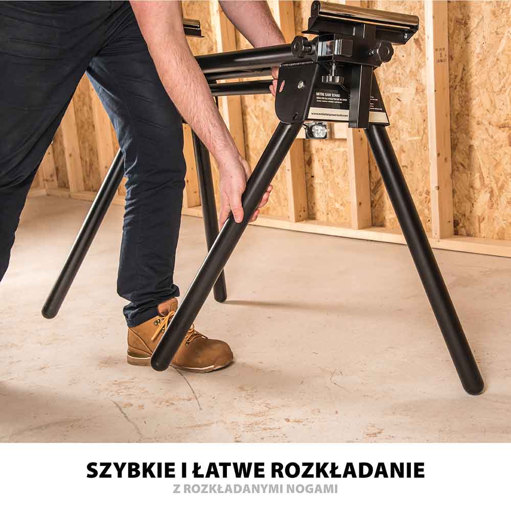 Piła ukośnica Evolution R255SMS-DB+ 255 mm z wielomateriałową tarczą TCT + stojak