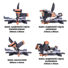 Piła ukośnica Evolution R255SMS+ 255mm z wielomateriałową tarczą TCT + stojak XL