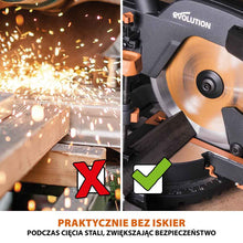 Piła ukośnica Evolution R255SMS+ 255mm z wielomateriałową tarczą TCT + stojak XL
