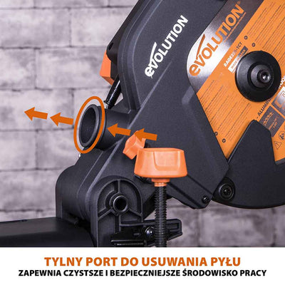Piła ukośnica Evolution R255SMS+ 255mm z wielomateriałową tarczą TCT + stojak XL