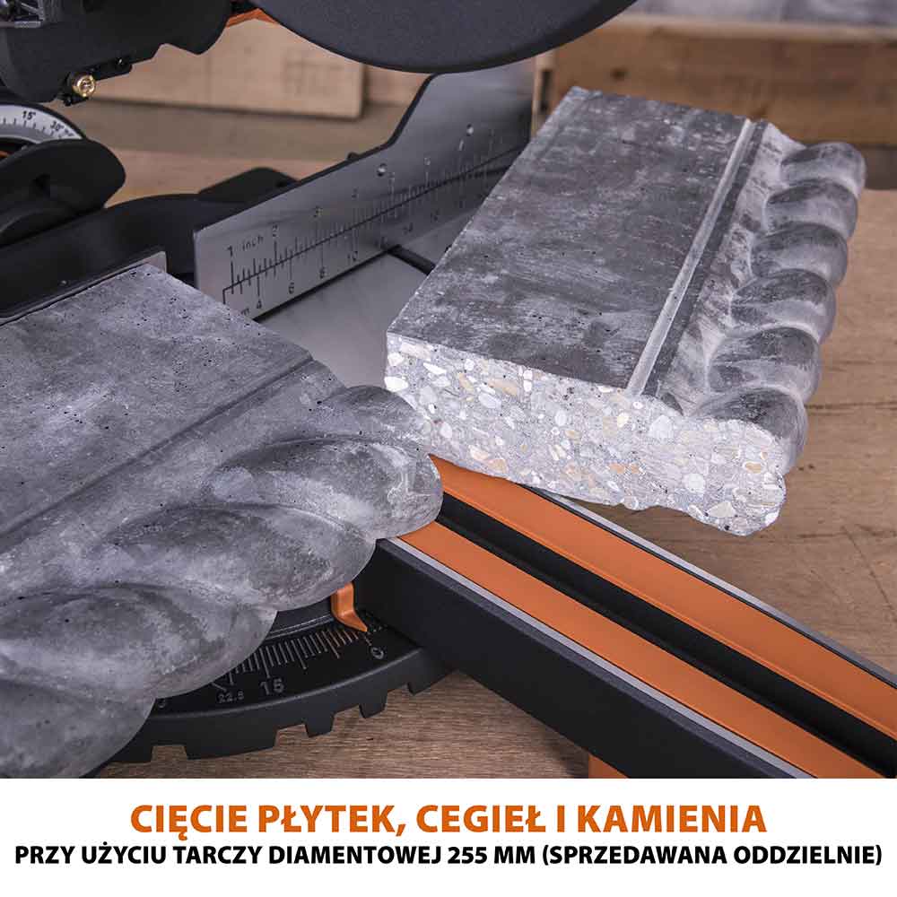 Piła ukośnica Evolution R255SMS+ 255 mm z wielomateriałową tarczą TCT