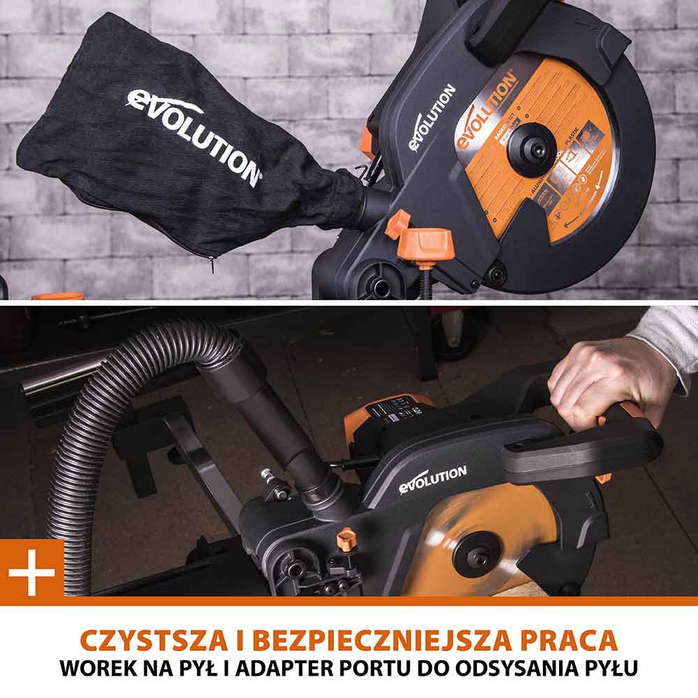 Piła ukośnica Evolution R255SMS+ 255 mm z wielomateriałową tarczą TCT