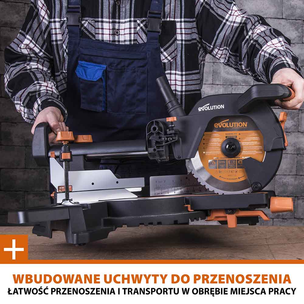 Piła ukośnica Evolution R255SMS+ 255 mm z wielomateriałową tarczą TCT