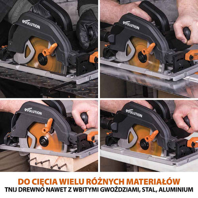 Piła tarczowa Evolution R185CCSX+ 185mm + Szyna prowadząca ST1400-G2 1,4m (700 mm x 2)
