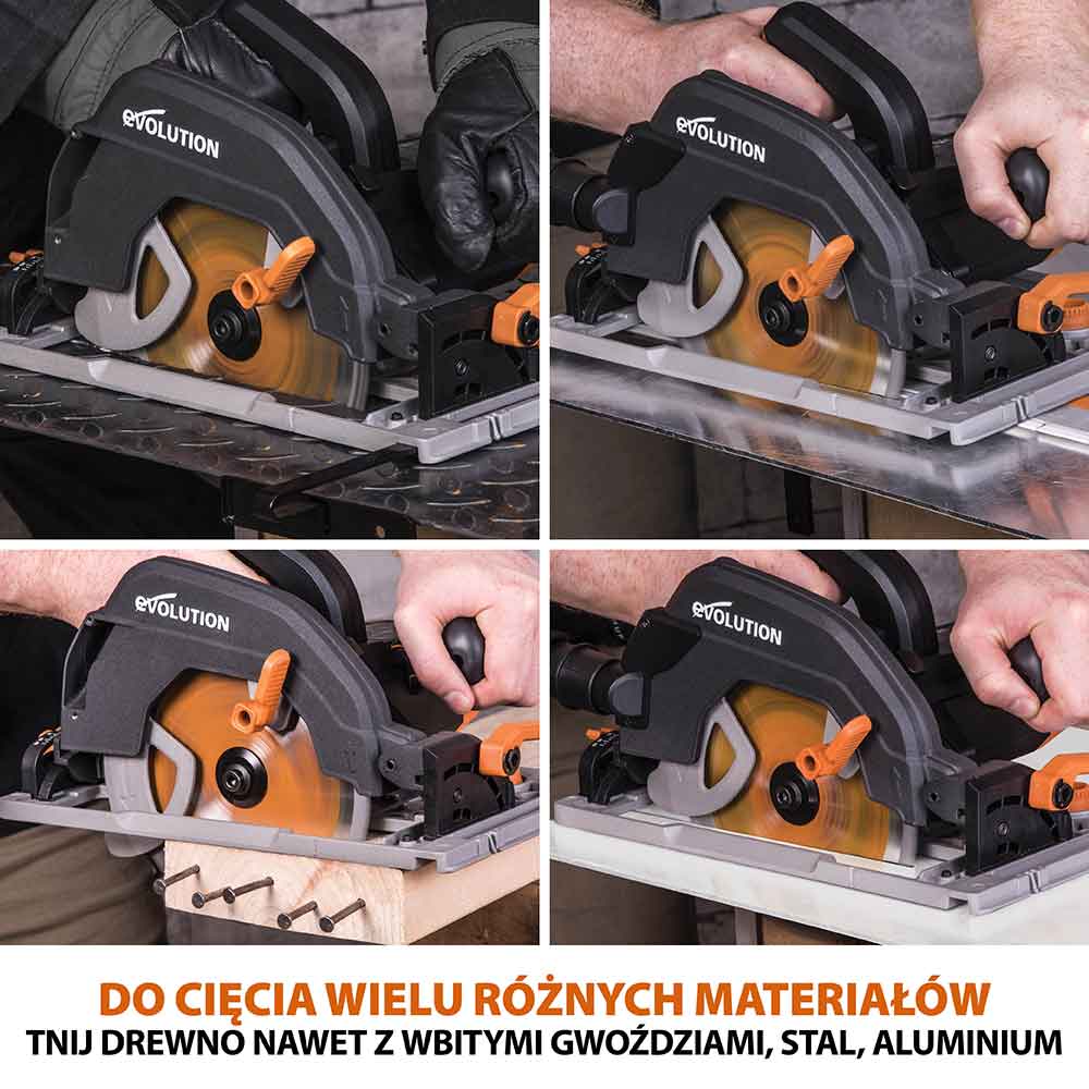 Piła tarczowa Evolution R185CCSX+ 185mm + Szyna prowadząca ST1400-G2 1,4m (700 mm x 2)