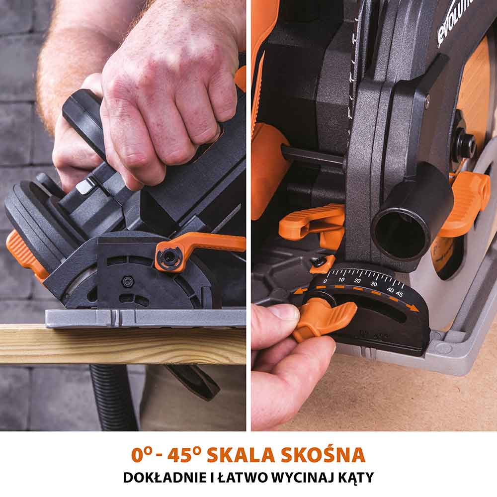 Piła tarczowa Evolution R185CCSX 185mm + Szyna prowadząca ST1400-G2 1,4m (700mm x 2)