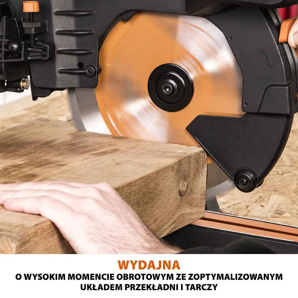 Piła ukośnica Evolution R255SMS-DB+ 255 mm z wielomateriałową tarczą TCT + stojak
