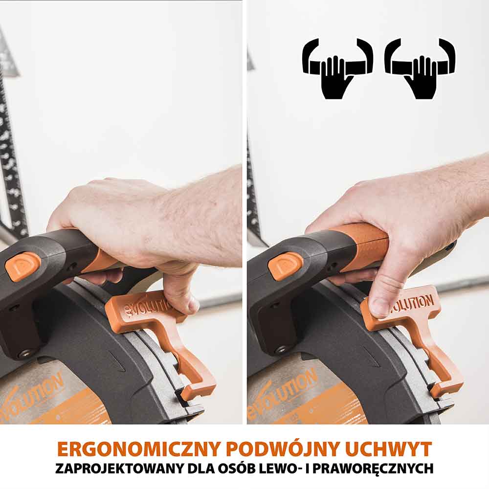 Piła ukośnica Evolution R255SMS-DB+ 255 mm z wielomateriałową tarczą TCT + stojak XL
