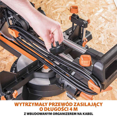 Piła ukośnica Evolution R255SMS-DB+ 255 mm z wielomateriałową tarczą TCT + stojak