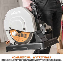 Piła tarczowa Evolution R355CPS 355 mm + tarczą wielomateriałową + tarcza drewniana