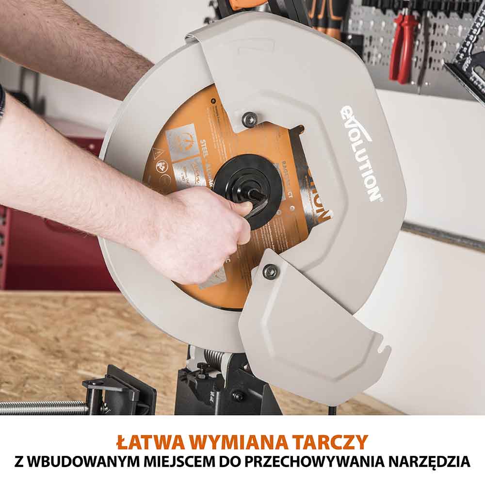 Piła tarczowa Evolution R355CPS 355 mm + tarczą wielomateriałową + tarcza drewniana