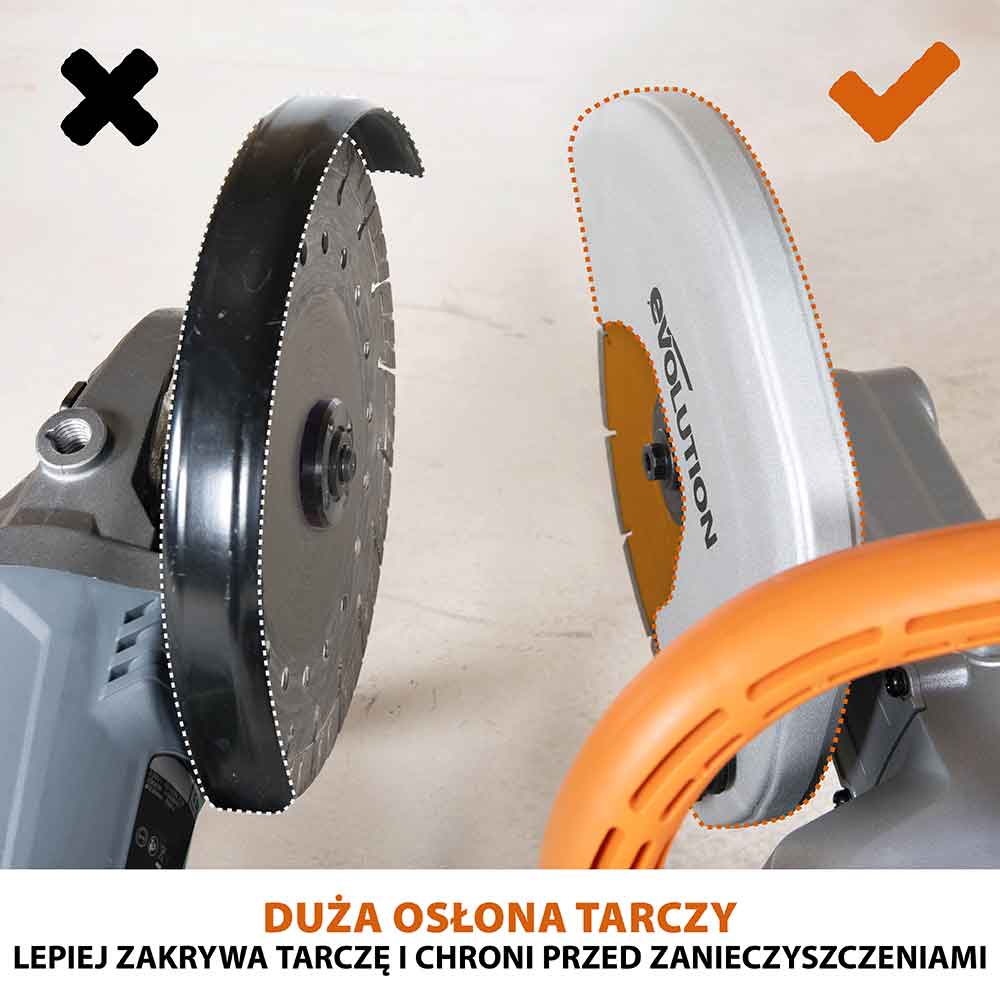 Elektryczna przecinarka tarczowa do betonu Evolution R255DCT 255 mm z tarczą diamentową