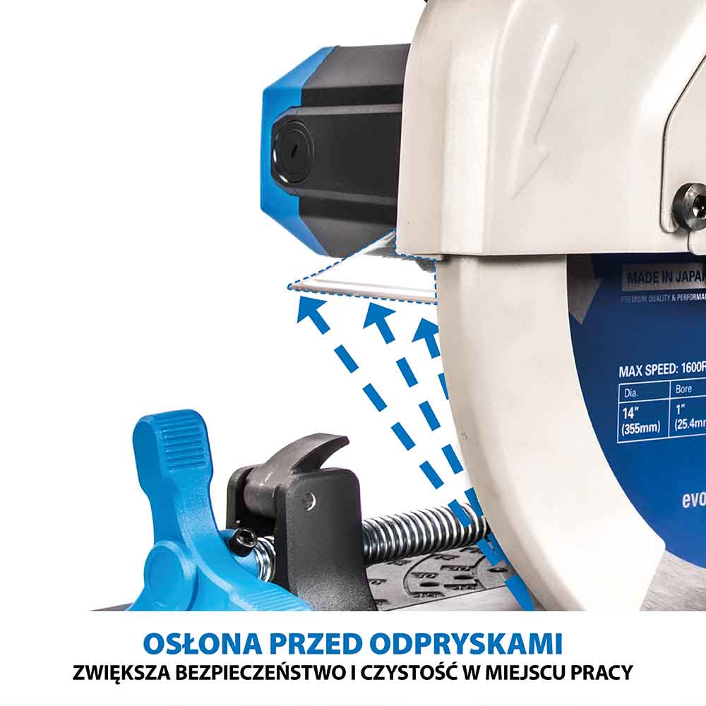 Przecinarka do metalu Evolution S355CPS 355 mm z tarczą do cięcia metalu + stojak