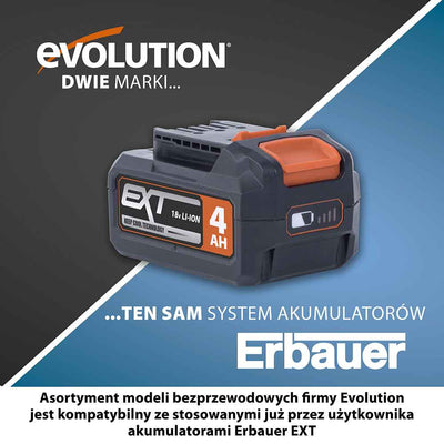 Bezprzewodowy akumulator litowo-jonowy Evolution 18V 4Ah EXT R18BAT-Li4