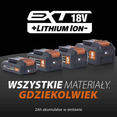 Bezprzewodowa szybka ładowarka z jedną stacją dokującą firmy Evolution z akumulatorem litowo-jonowym 18 V EXT