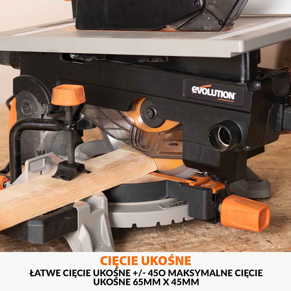 Piła ukośnica/stołowa Evolution R210MTS-G2 210 mm z wielomateriałową tarczą TCT