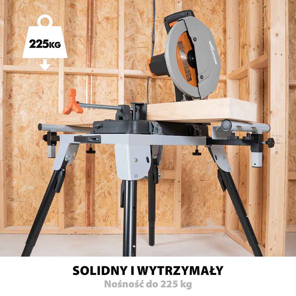 Przecinarka do metalu Evolution R355CPS 355 mm z tarczą wielomateriałową + stojak