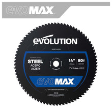 Tarcza do pilarki tarczowej do cięcia stali Evolution EVOMAX 355 mm Ø355 x 25,4 mm, 80 zębów, węglik cermetowy