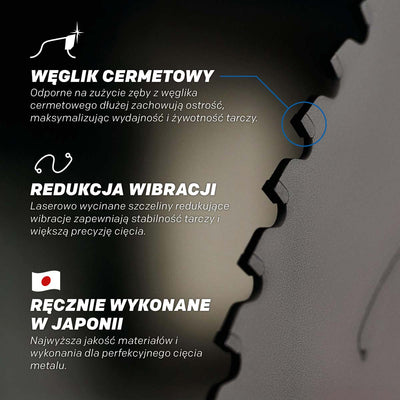 Tarcza do pilarki tarczowej do cięcia stali Evolution EVOMAX 355 mm Ø355 x 25,4 mm, 80 zębów, węglik cermetowy