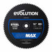 Tarcza do pilarki tarczowej do cięcia stali Evolution EVOMAX 355 mm Ø355 x 25,4 mm, 80 zębów, węglik cermetowy