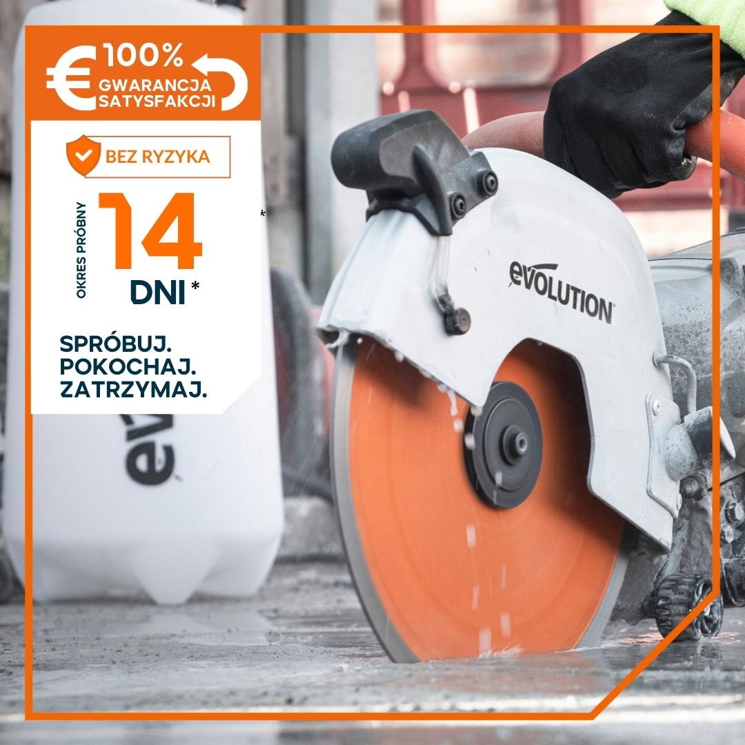 Elektryczna przecinarka tarczowa do betonu Evolution R350DCT 350 mm z tarczą diamentową