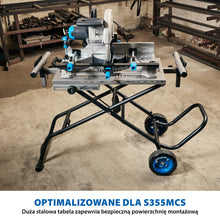 Pakety Przecinarka ukosowa do metalu Evolution S355MCS-G2 z tarczą EVOMAX Cermet Long-Life 80T 355 mm + Stojak