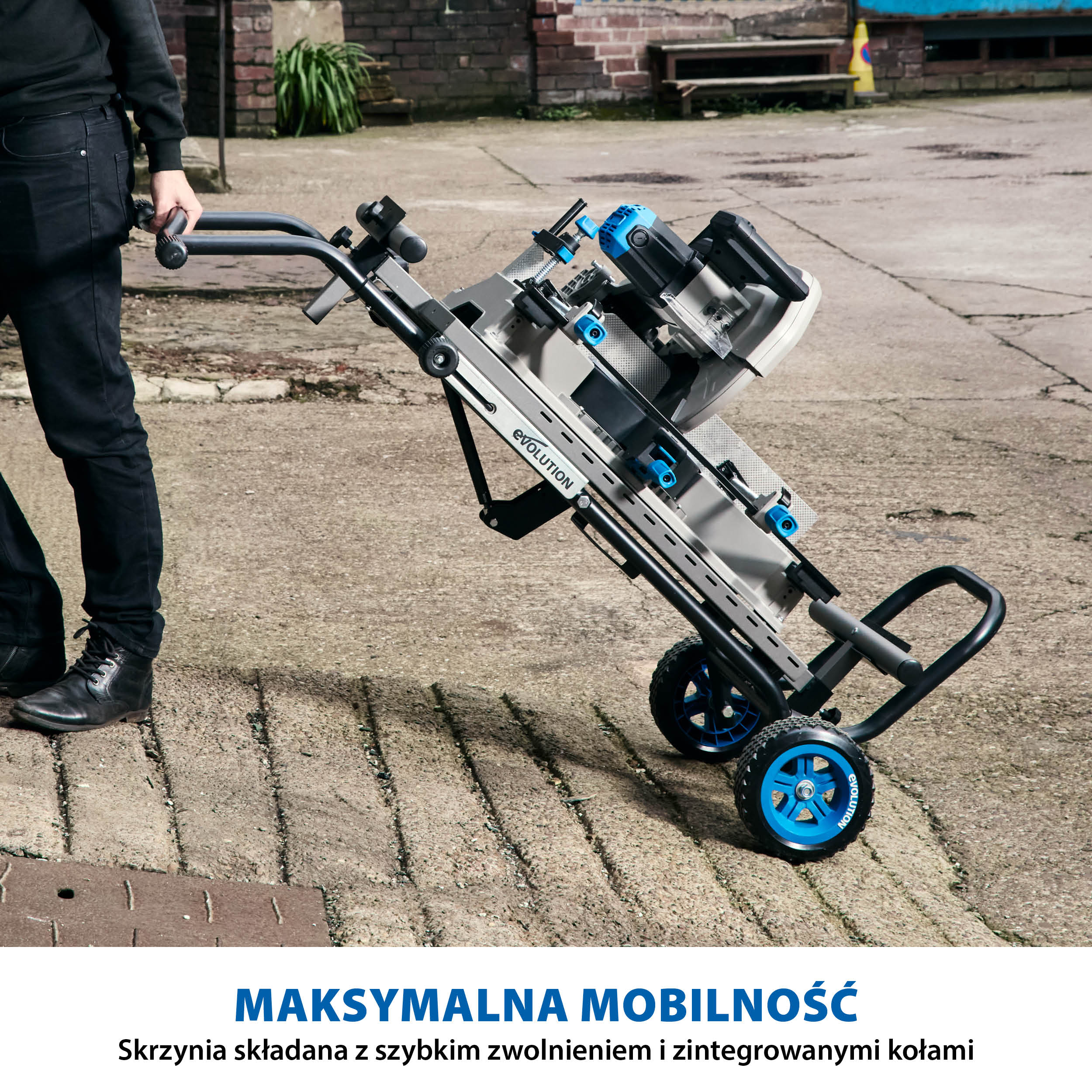 Pakety Przecinarka ukosowa do metalu Evolution S355MCS-G2 z tarczą EVOMAX Cermet Long-Life 80T 355 mm + Stojak