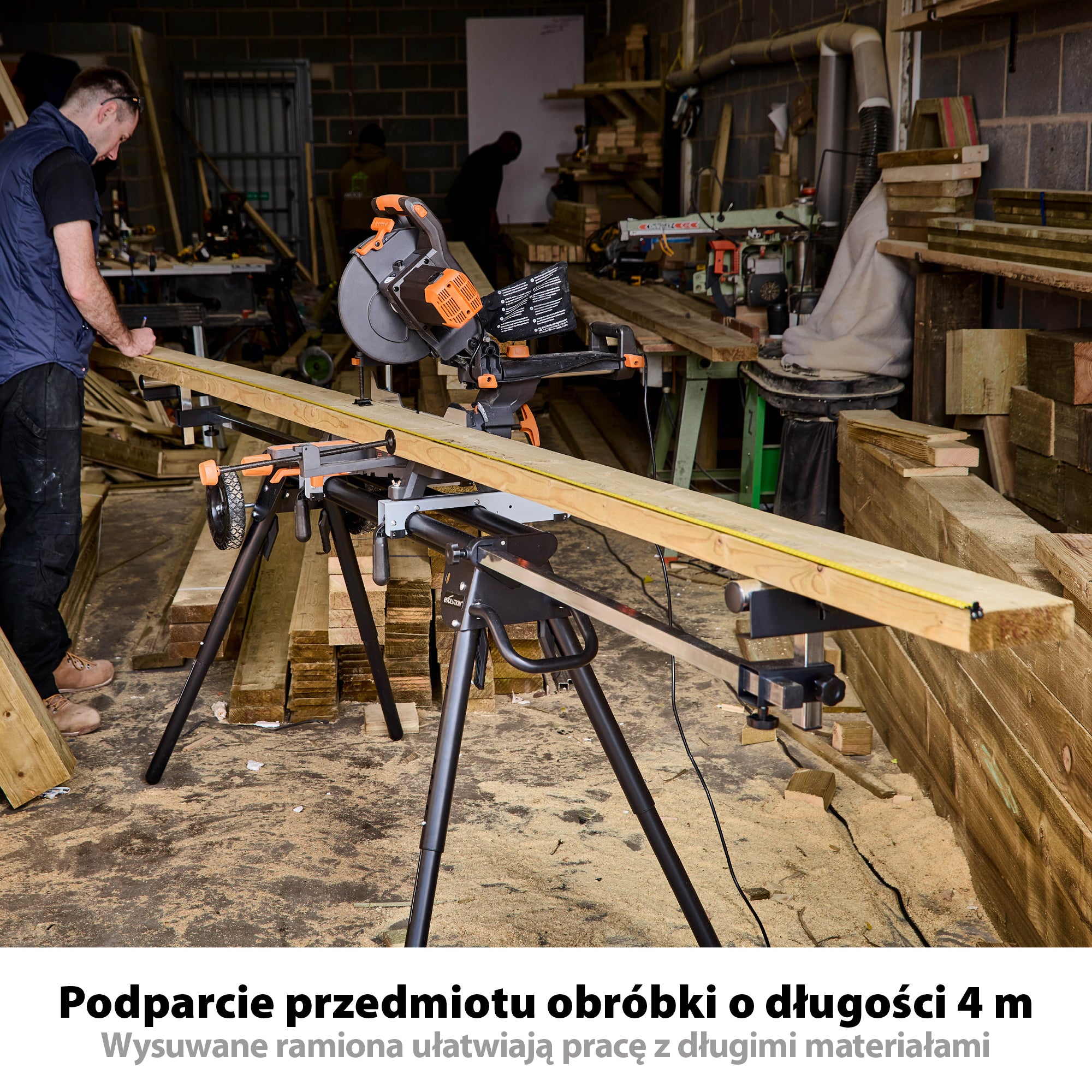 Stojak do piły ukosowej Evolution XL z uniwersalnymi mocowaniami
