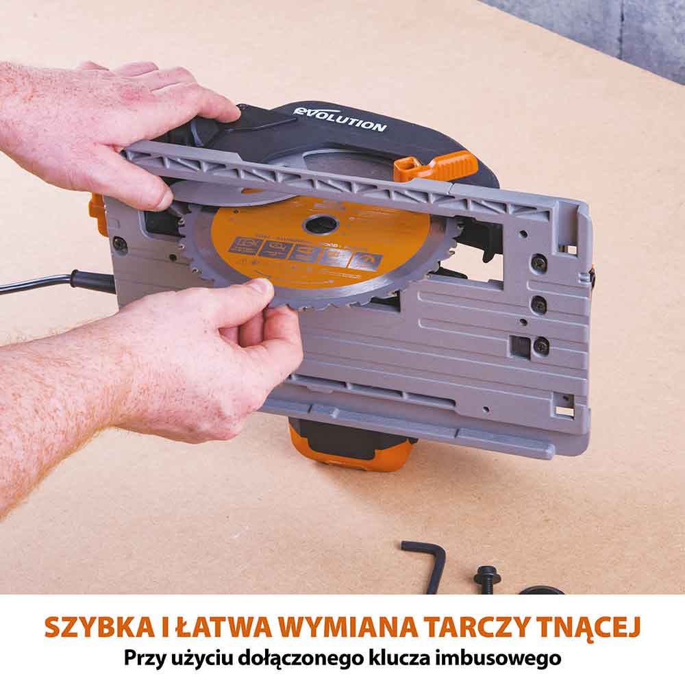 Piła tarczowa Evolution R185CCSX+ 185mm + Szyna prowadząca ST2800-G2 1,4m (1400 mm x 2)