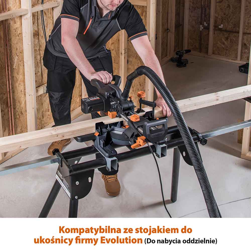 Piła ukośnica Evolution R185SMS+ 185 mm z wielomateriałową tarczą TCT