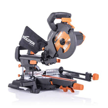 Piła ukośnica Evolution R210SMS+ 210 mm z wielomateriałową tarczą TCT + stojak