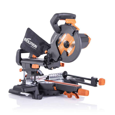 Piła ukośnica Evolution R210SMS+ 210 mm z wielomateriałową tarczą TCT + stojak