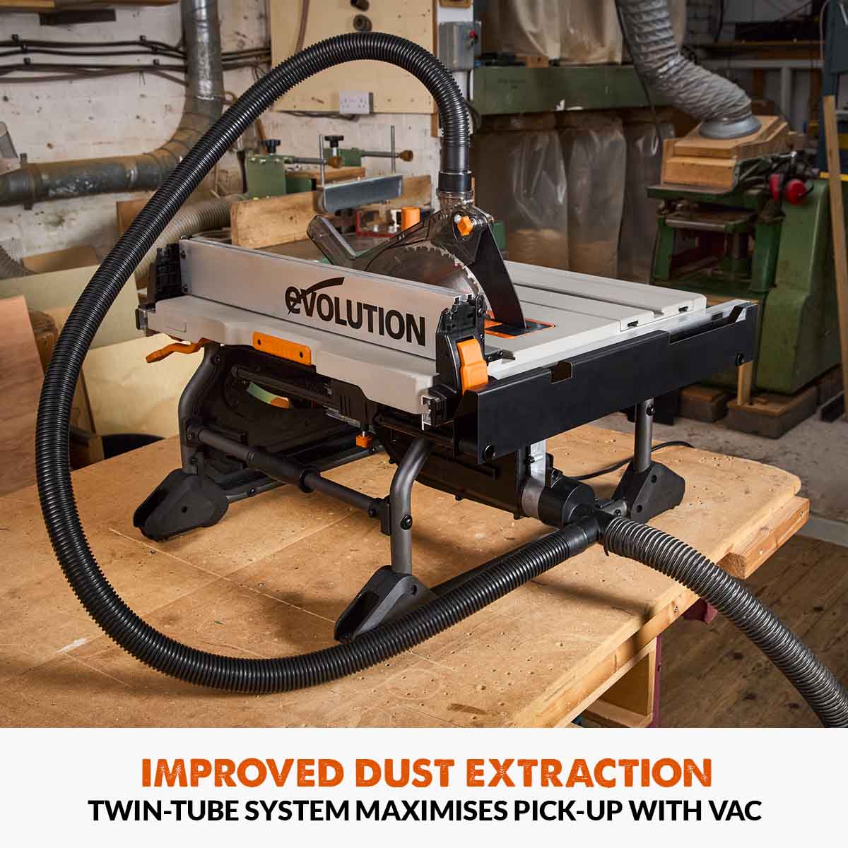 Piła Stołowa Evolution R255TBL+ 255 mm z tarczą do cięcia wielu materiałów