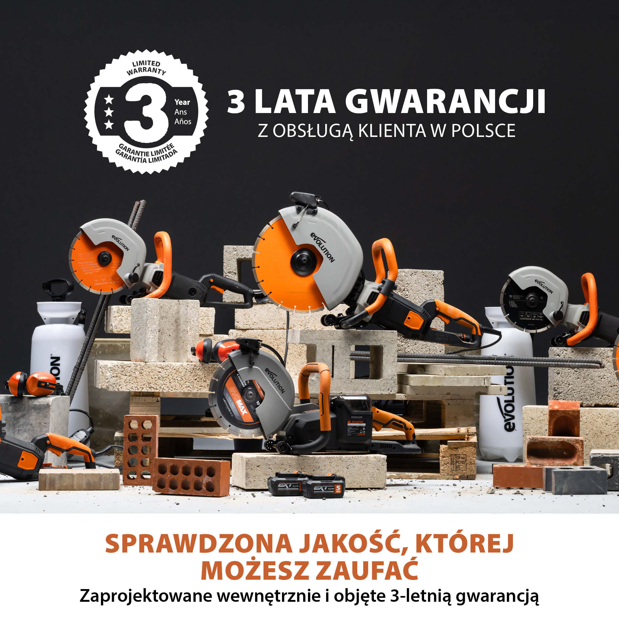 Elektryczna przecinarka tarczowa do betonu Evolution R350DCT 350 mm z tarczą diamentową