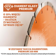 Elektryczna przecinarka tarczowa do betonu Evolution R350DCT 350 mm z tarczą diamentową