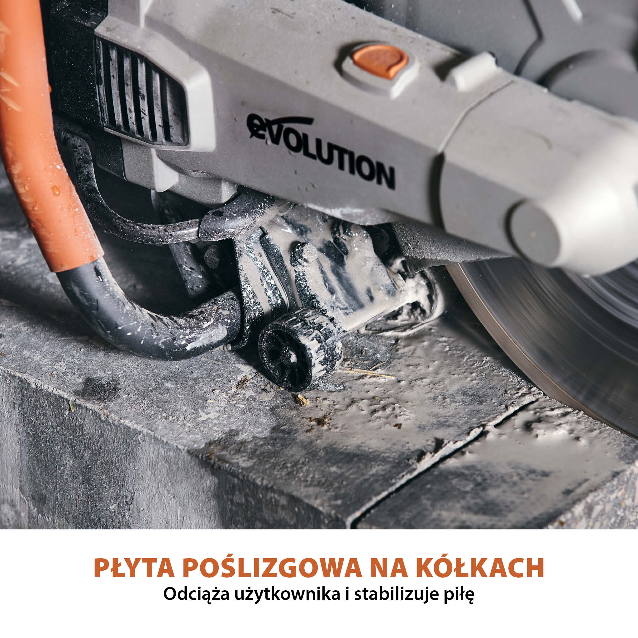 Elektryczna przecinarka tarczowa do betonu Evolution R350DCT 350 mm z tarczą diamentową