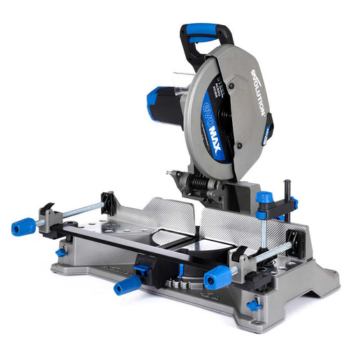 Przecinarka ukosowa do metalu Evolution S355MCS-G2 z tarczą EVOMAX Cermet Long-Life 80T 355 mm, inteligentną technologią silnika oraz prowadnicą Shadowline