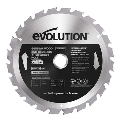 Piła widiowa TCT do cięcia drewna Evolution 185mm / 24z do pił ukośnych