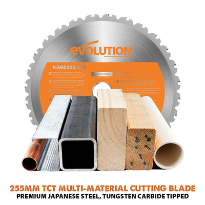 Piła Stołowa Evolution R255TBL+ 255 mm z tarczą do cięcia wielu materiałów