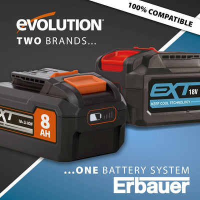 Akumulatorowa piła tarczowa Evolution R185CCSX-Li 185 mm 18V Li-Ion EXT z wielomateriałową tarczą TCT